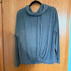 Lole Grey Long Sleeve Twist Front Top